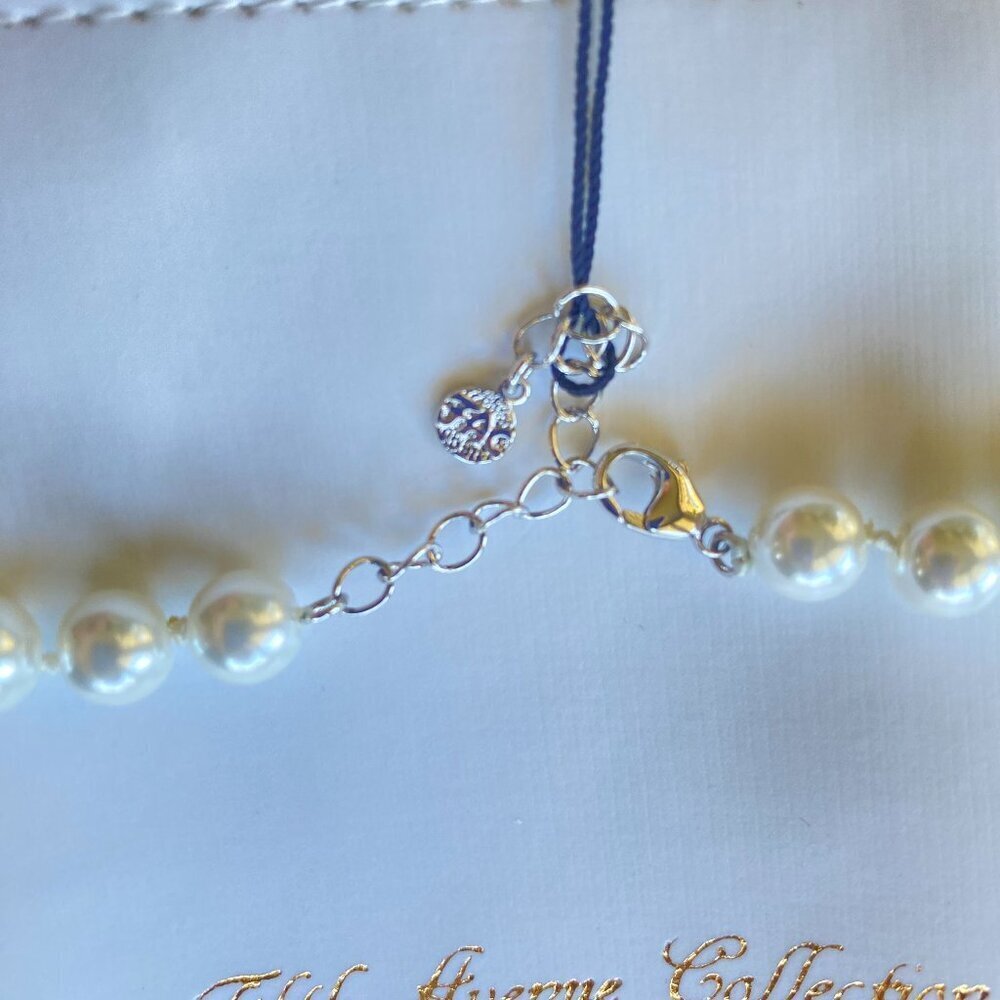 Fifth Avenue White Faux Pearl Necklace & Matching Earrings Set NWT - Picture 6 of 7